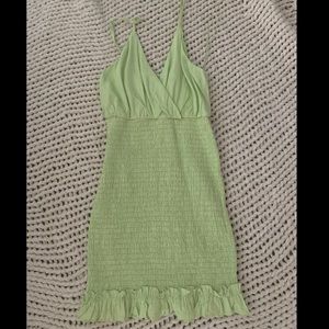 Lime green ruched dress